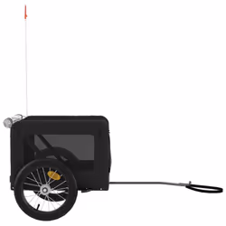 vidaXL Pet Bike Trailer Dog Carrier Orange and Black Oxford Fabric and Iron - black, 63 x 123 x 66 cm - Additional view 6