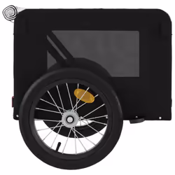 vidaXL Pet Bike Trailer Dog Carrier Orange and Black Oxford Fabric and Iron - black, 63 x 123 x 66 cm - Additional view 7