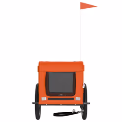 vidaXL Dog Bike Trailer Bicycle Trailer Bike Carriage Oxford Fabric and Iron - orange, 68.5 x 135 x 73.5 cm - Additional view 4