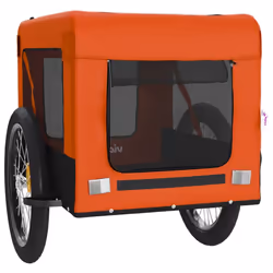 vidaXL Dog Bike Trailer Bicycle Trailer Bike Carriage Oxford Fabric and Iron - orange, 68.5 x 135 x 73.5 cm - Additional view 5