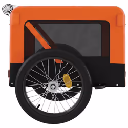 vidaXL Dog Bike Trailer Bicycle Trailer Bike Carriage Oxford Fabric and Iron - orange, 68.5 x 135 x 73.5 cm - Additional view 7