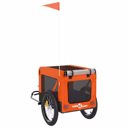vidaXL Dog Bike Trailer Bicycle Trailer Bike Carriage Oxford Fabric and Iron - orange, 68.5 x 135 x 73.5 cm - Additional view 8
