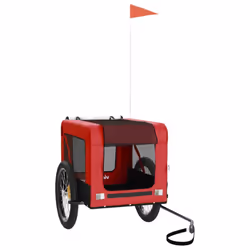 vidaXL Dog Bike Trailer Bicycle Trailer Bike Carriage Oxford Fabric and Iron - red, 68.5 x 135 x 73.5 cm - Additional view 2