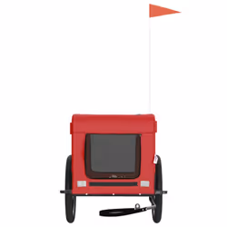 vidaXL Dog Bike Trailer Bicycle Trailer Bike Carriage Oxford Fabric and Iron - red, 68.5 x 135 x 73.5 cm - Additional view 4