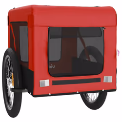 vidaXL Dog Bike Trailer Bicycle Trailer Bike Carriage Oxford Fabric and Iron - red, 68.5 x 135 x 73.5 cm - Additional view 5