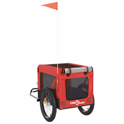 vidaXL Dog Bike Trailer Bicycle Trailer Bike Carriage Oxford Fabric and Iron - red, 68.5 x 135 x 73.5 cm - Additional view 8