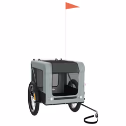 vidaXL Dog Bike Trailer Bicycle Trailer Bike Carriage Oxford Fabric and Iron - grey, 68.5 x 135 x 73.5 cm - Additional view 2
