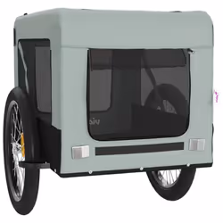 vidaXL Dog Bike Trailer Bicycle Trailer Bike Carriage Oxford Fabric and Iron - grey, 68.5 x 135 x 73.5 cm - Additional view 5