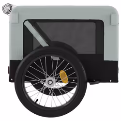 vidaXL Dog Bike Trailer Bicycle Trailer Bike Carriage Oxford Fabric and Iron - grey, 68.5 x 135 x 73.5 cm - Additional view 7