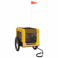 vidaXL Dog Bike Trailer Bicycle Trailer Bike Carriage Oxford Fabric and Iron - yellow, 68.5 x 135 x 73.5 cm - Additional view 2