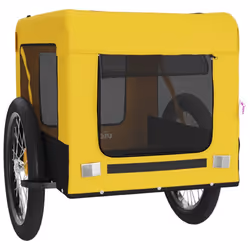 vidaXL Dog Bike Trailer Bicycle Trailer Bike Carriage Oxford Fabric and Iron - yellow, 68.5 x 135 x 73.5 cm - Additional view 5