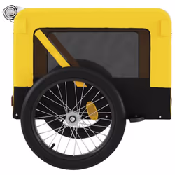 vidaXL Dog Bike Trailer Bicycle Trailer Bike Carriage Oxford Fabric and Iron - yellow, 68.5 x 135 x 73.5 cm - Additional view 7