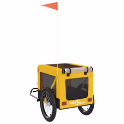 vidaXL Dog Bike Trailer Bicycle Trailer Bike Carriage Oxford Fabric and Iron - yellow, 68.5 x 135 x 73.5 cm - Additional view 8