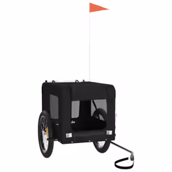 vidaXL Dog Bike Trailer Bicycle Trailer Bike Carriage Oxford Fabric and Iron - black, 68.5 x 135 x 73.5 cm - Additional view 2