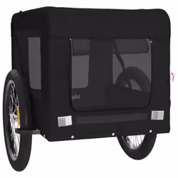 vidaXL Dog Bike Trailer Bicycle Trailer Bike Carriage Oxford Fabric and Iron - black, 68.5 x 135 x 73.5 cm - Additional view 5