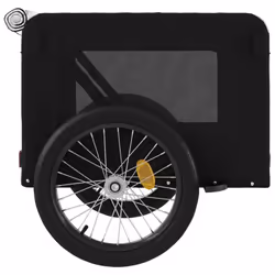 vidaXL Dog Bike Trailer Bicycle Trailer Bike Carriage Oxford Fabric and Iron - black, 68.5 x 135 x 73.5 cm - Additional view 7