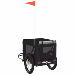 vidaXL Dog Bike Trailer Bicycle Trailer Bike Carriage Oxford Fabric and Iron - black, 68.5 x 135 x 73.5 cm - Additional view 8