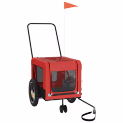 vidaXL Dog Bike Trailer Bicycle Trailer Bike Carriage Oxford Fabric and Iron - red, 120 x 54.5 x 53 cm - Additional view 2