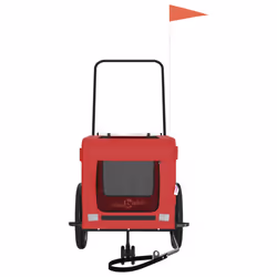 vidaXL Dog Bike Trailer Bicycle Trailer Bike Carriage Oxford Fabric and Iron - red, 120 x 54.5 x 53 cm - Additional view 4