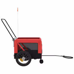 vidaXL Dog Bike Trailer Bicycle Trailer Bike Carriage Oxford Fabric and Iron - red, 120 x 54.5 x 53 cm - Additional view 6