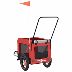 vidaXL Dog Bike Trailer Bicycle Trailer Bike Carriage Oxford Fabric and Iron - red, 120 x 54.5 x 53 cm - Additional view 8