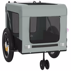 vidaXL Dog Bike Trailer Bicycle Trailer Bike Carriage Oxford Fabric and Iron - grey, 120 x 54.5 x 53 cm - Additional view 5