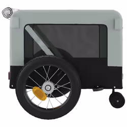 vidaXL Dog Bike Trailer Bicycle Trailer Bike Carriage Oxford Fabric and Iron - grey, 120 x 54.5 x 53 cm - Additional view 7