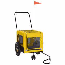 vidaXL Pet Bike Trailer Dog Carrier Orange and Black Oxford Fabric and Iron - yellow, 120 x 54.5 x 53 cm