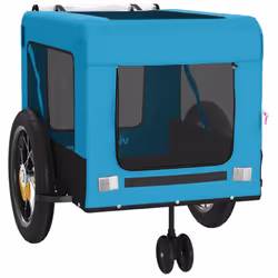 vidaXL Dog Bike Trailer Bicycle Trailer Bike Carriage Oxford Fabric and Iron - blue, 120 x 54.5 x 53 cm - Additional view 5