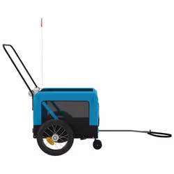 vidaXL Dog Bike Trailer Bicycle Trailer Bike Carriage Oxford Fabric and Iron - blue, 120 x 54.5 x 53 cm - Additional view 6