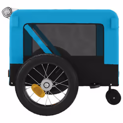 vidaXL Dog Bike Trailer Bicycle Trailer Bike Carriage Oxford Fabric and Iron - blue, 120 x 54.5 x 53 cm - Additional view 7