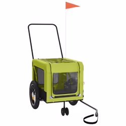 vidaXL Pet Bike Trailer Dog Carrier Orange and Black Oxford Fabric and Iron - green, 120 x 54.5 x 53 cm - Additional view 2