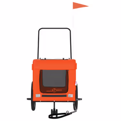 vidaXL Pet Bike Trailer Cargo Trailer Oxford Fabric and Iron - orange, 123 x 63 x 66 cm - Additional view 4