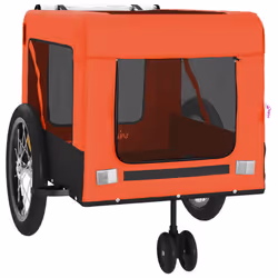 vidaXL Pet Bike Trailer Cargo Trailer Oxford Fabric and Iron - orange, 123 x 63 x 66 cm - Additional view 5