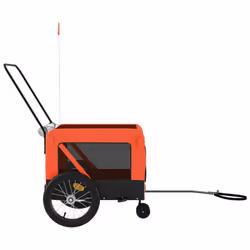 vidaXL Pet Bike Trailer Cargo Trailer Oxford Fabric and Iron - orange, 123 x 63 x 66 cm - Additional view 6