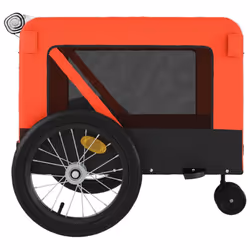 vidaXL Pet Bike Trailer Cargo Trailer Oxford Fabric and Iron - orange, 123 x 63 x 66 cm - Additional view 7