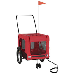 vidaXL Pet Bike Trailer Cargo Trailer Oxford Fabric and Iron - red, 123 x 63 x 66 cm