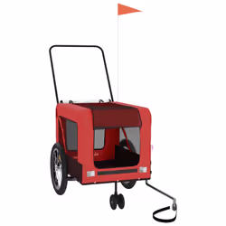 vidaXL Pet Bike Trailer Cargo Trailer Oxford Fabric and Iron - red, 123 x 63 x 66 cm