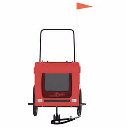 vidaXL Pet Bike Trailer Cargo Trailer Oxford Fabric and Iron - red, 123 x 63 x 66 cm - Additional view 4