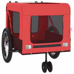 vidaXL Pet Bike Trailer Cargo Trailer Oxford Fabric and Iron - red, 123 x 63 x 66 cm - Additional view 5