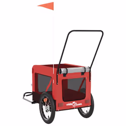 vidaXL Pet Bike Trailer Cargo Trailer Oxford Fabric and Iron - red, 123 x 63 x 66 cm - Additional view 8