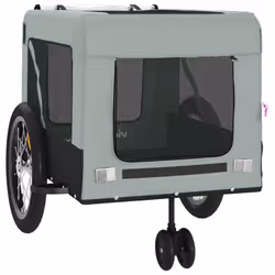 vidaXL Pet Bike Trailer Dog Carrier Orange and Black Oxford Fabric and Iron - grey, 123 x 63 x 66 cm - Additional view 5