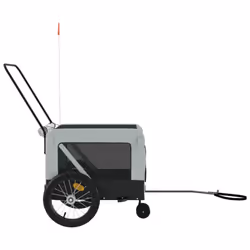 vidaXL Pet Bike Trailer Dog Carrier Orange and Black Oxford Fabric and Iron - grey, 123 x 63 x 66 cm - Additional view 6
