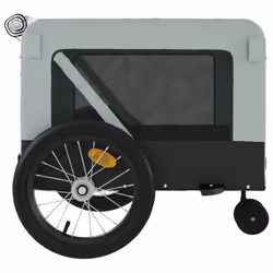 vidaXL Pet Bike Trailer Dog Carrier Orange and Black Oxford Fabric and Iron - grey, 123 x 63 x 66 cm - Additional view 7