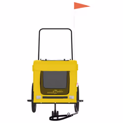 vidaXL Pet Bike Trailer Cargo Trailer Oxford Fabric and Iron - yellow, 123 x 63 x 66 cm - Additional view 4