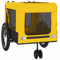 vidaXL Pet Bike Trailer Cargo Trailer Oxford Fabric and Iron - yellow, 123 x 63 x 66 cm - Additional view 5