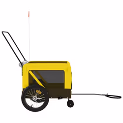 vidaXL Pet Bike Trailer Cargo Trailer Oxford Fabric and Iron - yellow, 123 x 63 x 66 cm - Additional view 6
