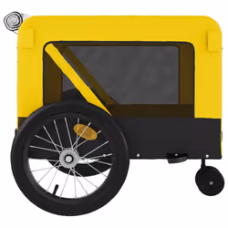 vidaXL Pet Bike Trailer Cargo Trailer Oxford Fabric and Iron - yellow, 123 x 63 x 66 cm - Additional view 7