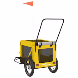 vidaXL Pet Bike Trailer Cargo Trailer Oxford Fabric and Iron - yellow, 123 x 63 x 66 cm - Additional view 8