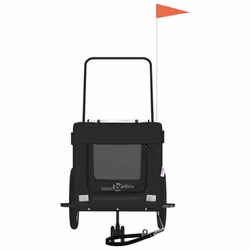 vidaXL Pet Bike Trailer Cargo Trailer Oxford Fabric and Iron - black, 123 x 63 x 66 cm - Additional view 4